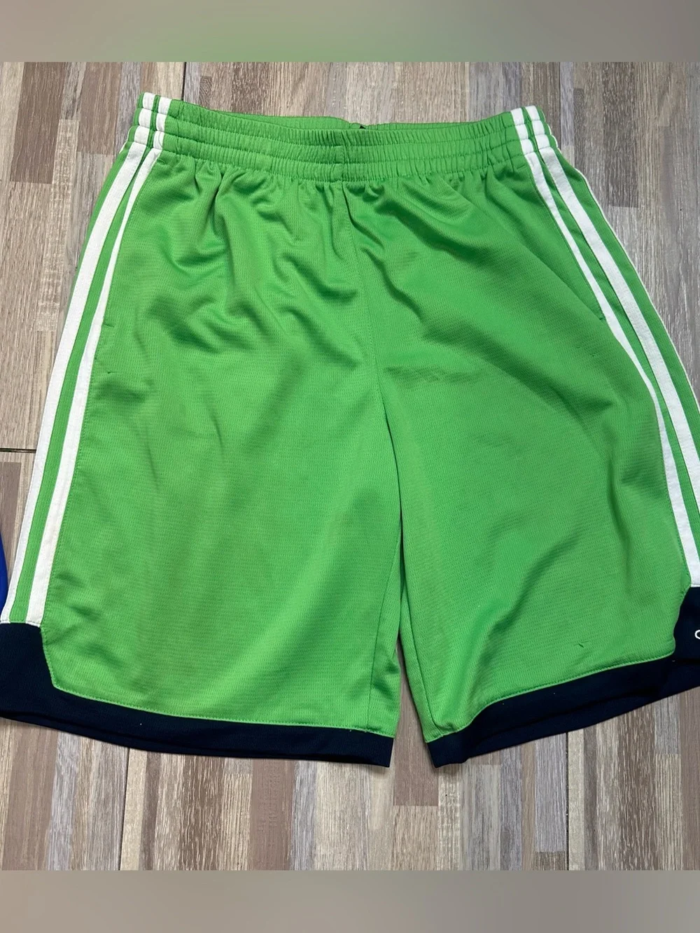 adidas Blue and Green Athletic Shorts Pair Boys Size Youth Large